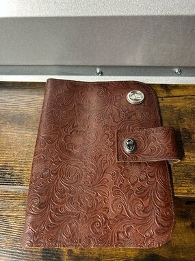Handmade Tooled Leather Journal Cover Western Floral Embossed Notebook Holder